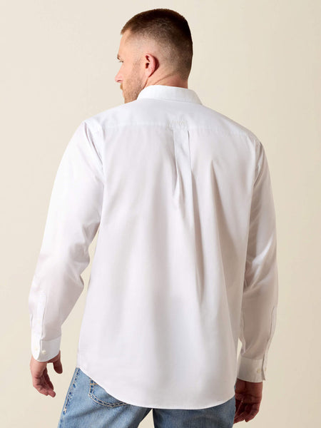 Ariat 10080910 Mens Standard Twill Classic Fit Shirt White back view. If you need any assistance with this item or the purchase of this item please call us at five six one seven four eight eight eight zero one Monday through Saturday 10:00a.m EST to 8:00 p.m EST