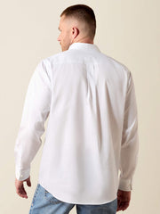 Ariat 10080910 Mens Standard Twill Classic Fit Shirt White back view. If you need any assistance with this item or the purchase of this item please call us at five six one seven four eight eight eight zero one Monday through Saturday 10:00a.m EST to 8:00 p.m EST