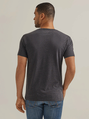 Wrangler 112344124 Mens Mexico Authentic Graphic T-Shirt Caviar Heather back view. If you need any assistance with this item or the purchase of this item please call us at five six one seven four eight eight eight zero one Monday through Saturday 10:00a.m EST to 8:00 p.m EST
