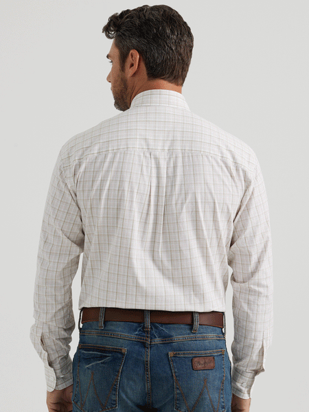 Wrangler 112344868 Mens George Strait Collection Long Sleeve Shirt White back view. If you need any assistance with this item or the purchase of this item please call us at five six one seven four eight eight eight zero one Monday through Saturday 10:00a.m EST to 8:00 p.m EST