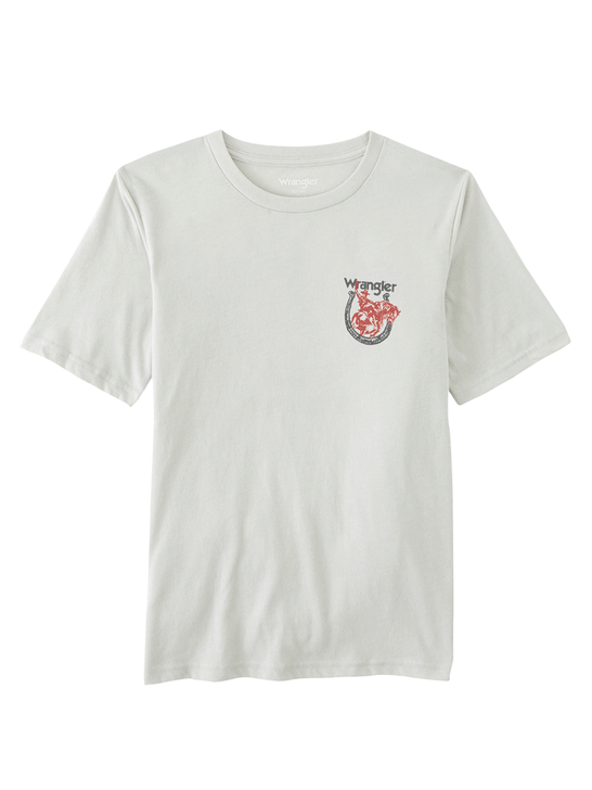 Wrangler 112347247 Kids USA Cowboy Tee Lunar Rock front view. If you need any assistance with this item or the purchase of this item please call us at five six one seven four eight eight eight zero one Monday through Saturday 10:00a.m EST to 8:00 p.m EST