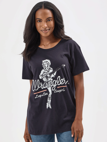 Wrangler Long Live Cowgirls Calze Da Stivali - Confezione Da 2 Paia Donna, Misto Lana E Acrilico, Alte, Termiche, Lavabili In Lavatrice, Made In USA