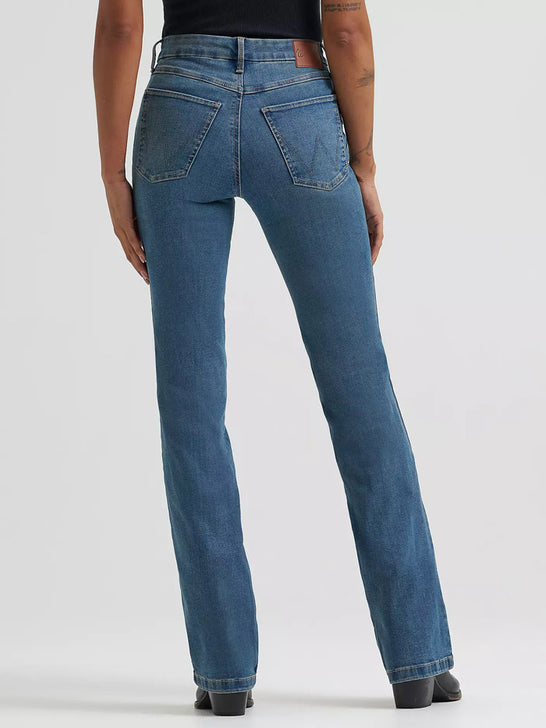 Wrangler 112359279 Womens Bespoke High Rise Bootcut Jean Ada back view. If you need any assistance with this item or the purchase of this item please call us at five six one seven four eight eight eight zero one Monday through Saturday 10:00a.m EST to 8:00 p.m EST
