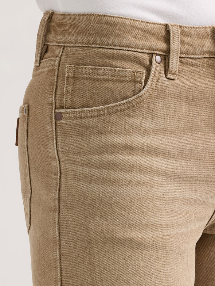 Wrangler 112359357 Womens Retro High Rise Cowboy Short Frankie Tan front view. If you need any assistance with this item or the purchase of this item please call us at five six one seven four eight eight eight zero one Monday through Saturday 10:00a.m EST to 8:00 p.m EST