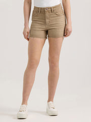 Wrangler 112359357 Womens Retro High Rise Cowboy Short Frankie Tan front view. If you need any assistance with this item or the purchase of this item please call us at five six one seven four eight eight eight zero one Monday through Saturday 10:00a.m EST to 8:00 p.m EST