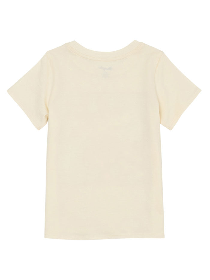 Wrangler 112359405 Girls Short Sleeve Graphic T-Shirt  White Beige front view. If you need any assistance with this item or the purchase of this item please call us at five six one seven four eight eight eight zero one Monday through Saturday 10:00a.m EST to 8:00 p.m EST