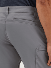 Wrangler 112361454 Mens ATG -X- Harbor Short Poppy Seed Grey back close up. If you need any assistance with this item or the purchase of this item please call us at five six one seven four eight eight eight zero one Monday through Saturday 10:00a.m EST to 8:00 p.m EST

