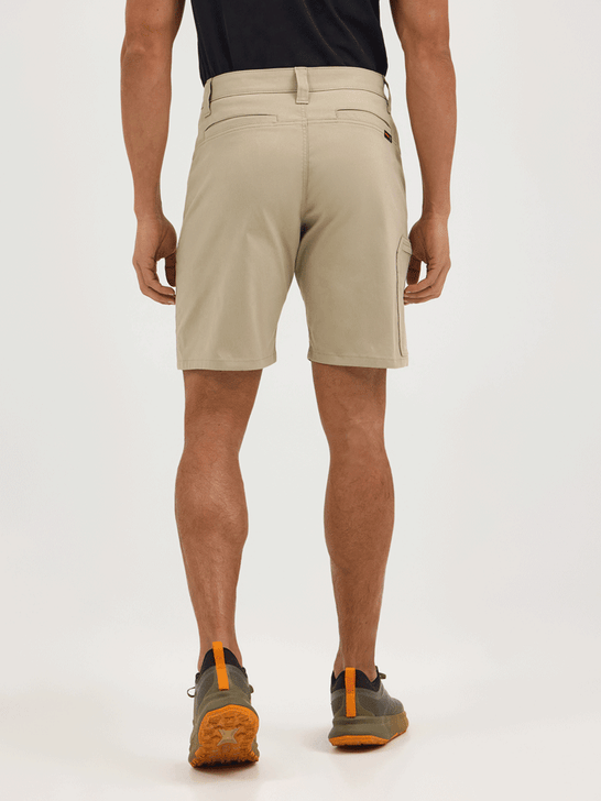 Wrangler 112361461 Mens ATG -X- Harbor Short Aluminum Tan back view. If you need any assistance with this item or the purchase of this item please call us at five six one seven four eight eight eight zero one Monday through Saturday 10:00a.m EST to 8:00 p.m EST

