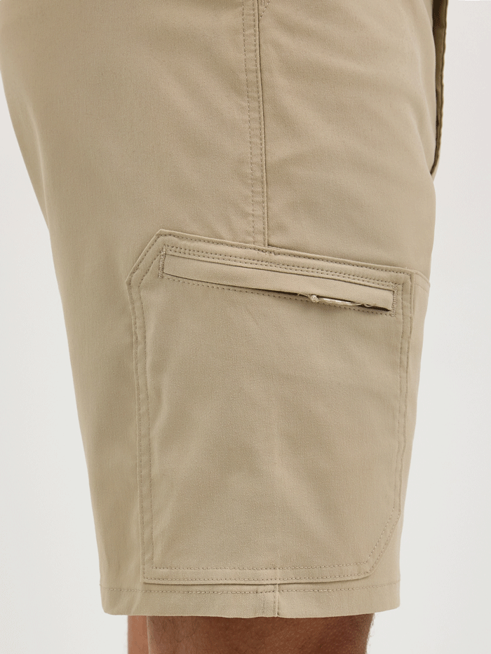 Wrangler 112361461 Mens ATG -X- Harbor Short Aluminum Tan front view. If you need any assistance with this item or the purchase of this item please call us at five six one seven four eight eight eight zero one Monday through Saturday 10:00a.m EST to 8:00 p.m EST

