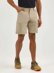 Wrangler 112361461 Mens ATG -X- Harbor Short Aluminum Tan front view. If you need any assistance with this item or the purchase of this item please call us at five six one seven four eight eight eight zero one Monday through Saturday 10:00a.m EST to 8:00 p.m EST

