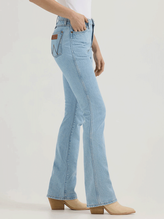 Wrangler 112364570 Womens Retro Bailey High Rise Bootcut Jean Lila side view. If you need any assistance with this item or the purchase of this item please call us at five six one seven four eight eight eight zero one Monday through Saturday 10:00a.m EST to 8:00 p.m EST
