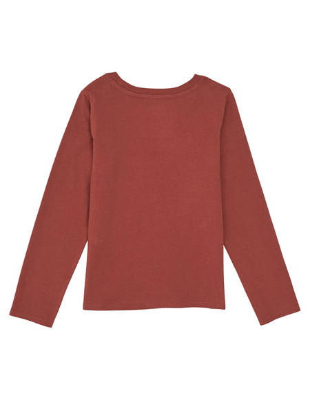 Wrangler 112367400 Girls Long Sleeve Graphic T-Shirt Brown back view. If you need any assistance with this item or the purchase of this item please call us at five six one seven four eight eight eight zero one Monday through Saturday 10:00a.m EST to 8:00 p.m EST