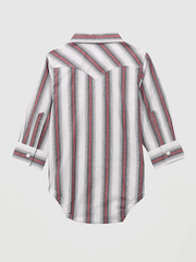 Wrangler 112369514 Infants Long Sleeve Western Bodysuit Brushpopper Red Stripe back view. If you need any assistance with this item or the purchase of this item please call us at five six one seven four eight eight eight zero one Monday through Saturday 10:00a.m EST to 8:00 p.m EST