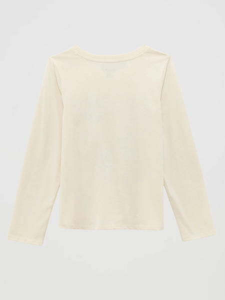 Wrangler 112371903 Girls Long Sleeve Graphic T-Shirt Ivory back view. If you need any assistance with this item or the purchase of this item please call us at five six one seven four eight eight eight zero one Monday through Saturday 10:00a.m EST to 8:00 p.m EST