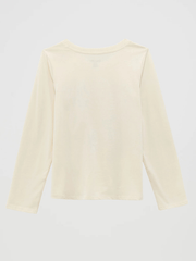 Wrangler 112371903 Girls Long Sleeve Graphic T-Shirt Ivory back view. If you need any assistance with this item or the purchase of this item please call us at five six one seven four eight eight eight zero one Monday through Saturday 10:00a.m EST to 8:00 p.m EST
