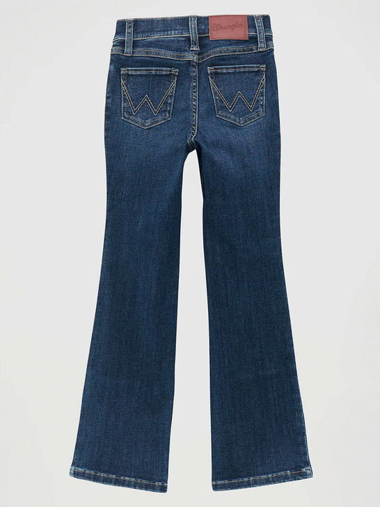 Wrangler 112371933 Girls Bespoke Bootcut Jean Lacey Navy back view. If you need any assistance with this item or the purchase of this item please call us at five six one seven four eight eight eight zero one Monday through Saturday 10:00a.m EST to 8:00 p.m EST