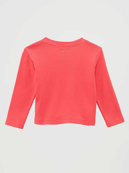 Wrangler 112371937 Little Girls Western Graphic Long Sleeve Tee Pink Horse back view. If you need any assistance with this item or the purchase of this item please call us at five six one seven four eight eight eight zero one Monday through Saturday 10:00a.m EST to 8:00 p.m EST