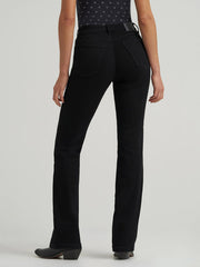 Wrangler 112371949 Womens BESPOKE High Rise Bootcut Jean Leighton Black back view. If you need any assistance with this item or the purchase of this item please call us at five six one seven four eight eight eight zero one Monday through Saturday 10:00a.m EST to 8:00 p.m EST