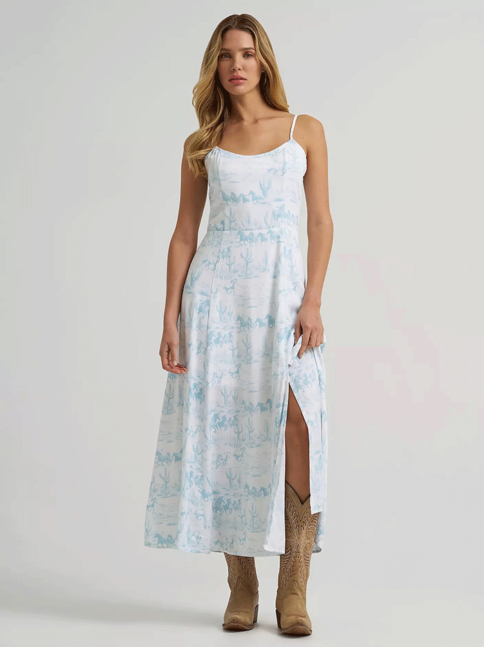 Wrangler 112375239 Womens Western Tank Maxi Dress Country Toile front view. If you need any assistance with this item or the purchase of this item please call us at five six one seven four eight eight eight zero one Monday through Saturday 10:00a.m EST to 8:00 p.m EST