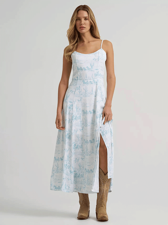 Wrangler 112375239 Womens Western Tank Maxi Dress Country Toile front view. If you need any assistance with this item or the purchase of this item please call us at five six one seven four eight eight eight zero one Monday through Saturday 10:00a.m EST to 8:00 p.m EST
