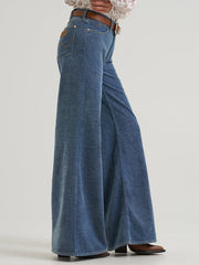 Wrangler 112382902 Womens X Lainey Wilson Cheeky Wide Leg Jean Chenille side view. If you need any assistance with this item or the purchase of this item please call us at five six one seven four eight eight eight zero one Monday through Saturday 10:00a.m EST to 8:00 p.m EST
