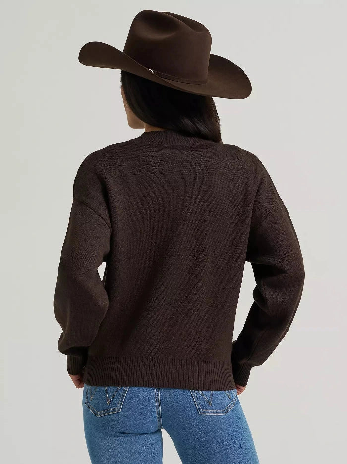 Wrangler 112383026 Womens CANYON Sweater Brown front view. If you need any assistance with this item or the purchase of this item please call us at five six one seven four eight eight eight zero one Monday through Saturday 10:00a.m EST to 8:00 p.m EST
