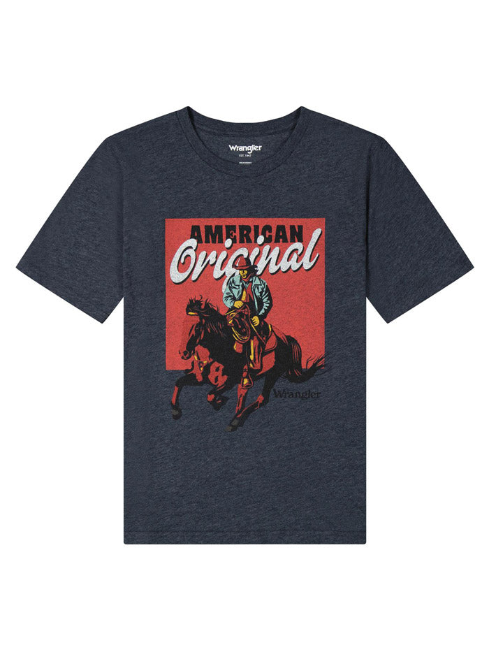 Wrangler 112383955 Kids Short Sleeve Graphic T-Shirt Heather Charcoal