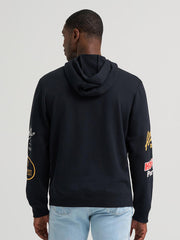 Wrangler 112384025 Mens Icons Relaxed Graphic Pullover Hoodie Black Beauty back view. If you need any assistance with this item or the purchase of this item please call us at five six one seven four eight eight eight zero one Monday through Saturday 10:00a.m EST to 8:00 p.m EST

