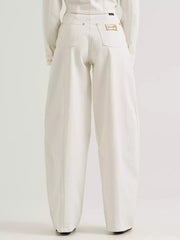 Wrangler 112385581 Womens Lainey Wilson X Tour Barrel Jean Pearl White back view. If you need any assistance with this item or the purchase of this item please call us at five six one seven four eight eight eight zero one Monday through Saturday 10:00a.m EST to 8:00 p.m EST