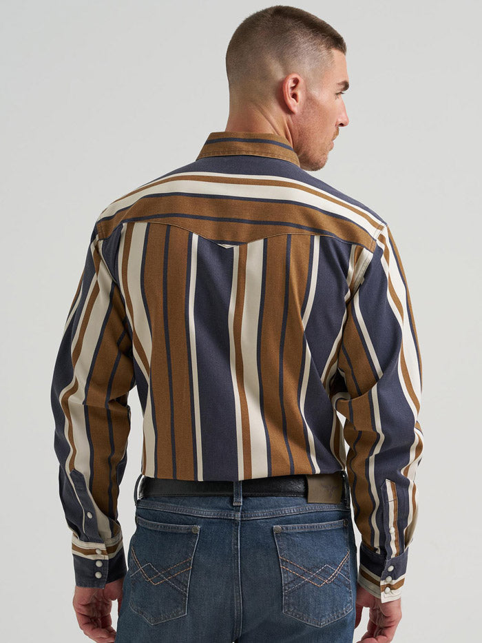 Wrangler 112385789 Mens Vintage Inspired Brushpopper Work Shirt Brown front view. If you need any assistance with this item or the purchase of this item please call us at five six one seven four eight eight eight zero one Monday through Saturday 10:00a.m EST to 8:00 p.m EST
