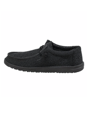 Hey Dude 150204942 Mens Wally Sox Micro Total Black side view. If you need any assistance with this item or the purchase of this item please call us at five six one seven four eight eight eight zero one Monday through Saturday 10:00a.m EST to 8:00 p.m EST