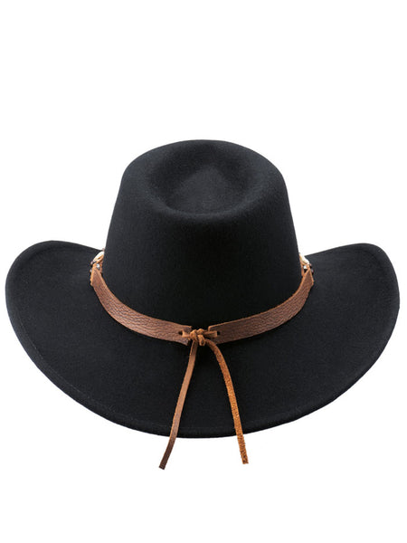 Bullhide BROOMFIELD 0874BL Outdoors Felt Hat Black back view. If you need any assistance with this item or the purchase of this item please call us at five six one seven four eight eight eight zero one Monday through Saturday 10:00a.m EST to 8:00 p.m EST
