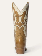 Stetson 12-021-6105-1375 Womens CHEYENNE Fashion Snip Toe Boots Tan back view. If you need any assistance with this item or the purchase of this item please call us at five six one seven four eight eight eight zero one Monday through Saturday 10:00a.m EST to 8:00 p.m EST