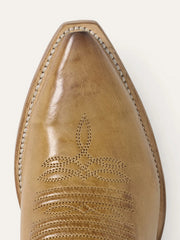 Stetson 12-021-6105-1375 Womens CHEYENNE Fashion Snip Toe Boots Tan toe view. If you need any assistance with this item or the purchase of this item please call us at five six one seven four eight eight eight zero one Monday through Saturday 10:00a.m EST to 8:00 p.m EST