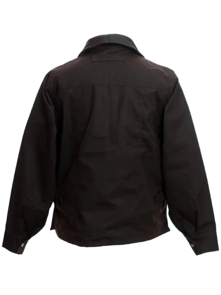 Wyoming Traders OSCCJ-DB Mens Concealed Carry Oil Skin Jacket Dark Brown back view. If you need any assistance with this item or the purchase of this item please call us at five six one seven four eight eight eight zero one Monday through Saturday 10:00a.m EST to 8:00 p.m EST