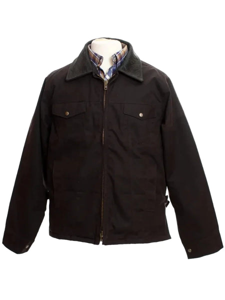 Wyoming Traders OSCCJ-DB Mens Concealed Carry Oil Skin Jacket Dark Brown front view. If you need any assistance with this item or the purchase of this item please call us at five six one seven four eight eight eight zero one Monday through Saturday 10:00a.m EST to 8:00 p.m EST