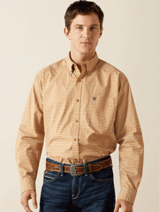 Ariat 10062211 Mens Burnis Classic Fit Long Sleeve Shirt Tan front view. If you need any assistance with this item or the purchase of this item please call us at five six one seven four eight eight eight zero one Monday through Saturday 10:00a.m EST to 8:00 p.m EST
