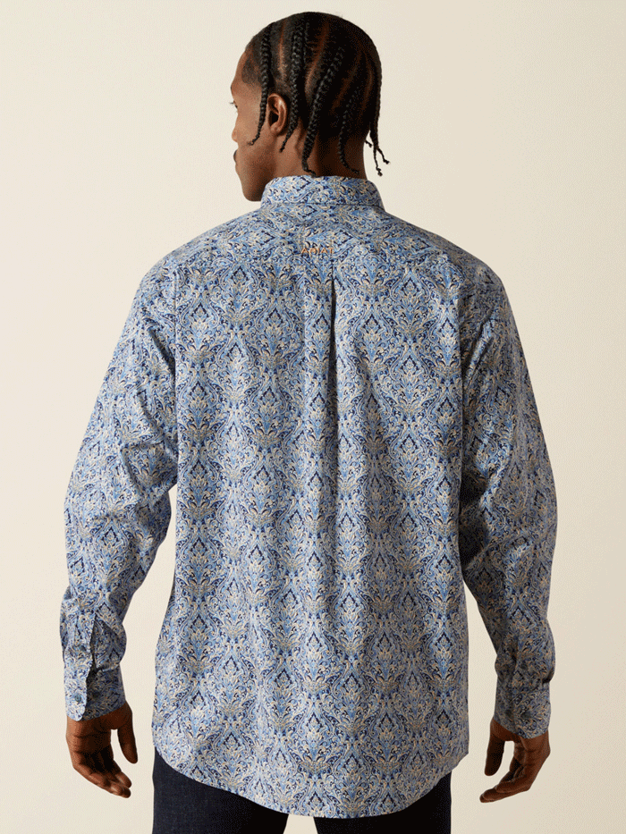 Ariat 10062237 Mens Stoney Classic Fit Shirt Royal Blue front view. If you need any assistance with this item or the purchase of this item please call us at five six one seven four eight eight eight zero one Monday through Saturday 10:00a.m EST to 8:00 p.m EST