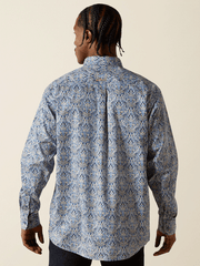 Ariat 10062237 Mens Stoney Classic Fit Shirt Royal Blue back view. If you need any assistance with this item or the purchase of this item please call us at five six one seven four eight eight eight zero one Monday through Saturday 10:00a.m EST to 8:00 p.m EST