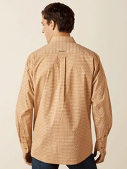 Ariat 10062211 Mens Burnis Classic Fit Long Sleeve Shirt Tan back view. If you need any assistance with this item or the purchase of this item please call us at five six one seven four eight eight eight zero one Monday through Saturday 10:00a.m EST to 8:00 p.m EST
