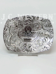 Montana Silversmiths 31210-977L Buck And Doe Two Tone Roped Cameo Buckle Silver back view. If you need any assistance with this item or the purchase of this item please call us at five six one seven four eight eight eight zero one Monday through Saturday 10:00a.m EST to 8:00 p.m EST