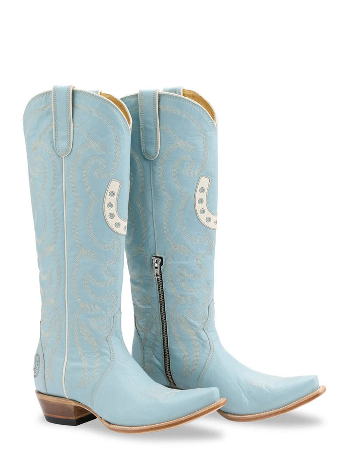 Yippee Ki Yay YL752-1  Womens WILD COUNTRY Leather Boot Blue side / front view pair. If you need any assistance with this item or the purchase of this item please call us at five six one seven four eight eight eight zero one Monday through Saturday 10:00a.m EST to 8:00 p.m EST