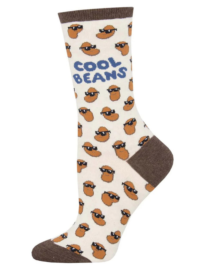 Socksmith WNC1870-HIV Womens Cool Beans Socks Ivory Heather side view. If you need any assistance with this item or the purchase of this item please call us at five six one seven four eight eight eight zero one Monday through Saturday 10:00a.m EST to 8:00 p.m EST