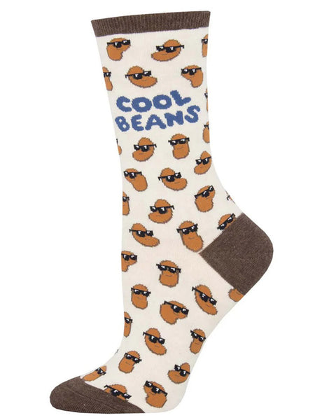 Socksmith WNC1870-HIV Womens Cool Beans Socks Ivory Heather side view. If you need any assistance with this item or the purchase of this item please call us at five six one seven four eight eight eight zero one Monday through Saturday 10:00a.m EST to 8:00 p.m EST
