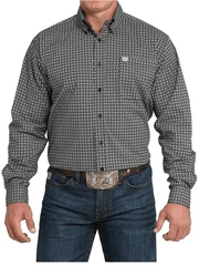 Cinch MTW1105998 Mens Long Sleeve Western Print Shirt Black front view. If you need any assistance with this item or the purchase of this item please call us at five six one seven four eight eight eight zero one Monday through Saturday 10:00a.m EST to 8:00 p.m EST