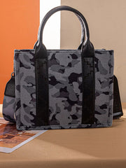Wrangler WG286-8120SBK Womens Camo Tote/Crossbody Bag Black back view. If you need any assistance with this item or the purchase of this item please call us at five six one seven four eight eight eight zero one Monday through Saturday 10:00a.m EST to 8:00 p.m EST