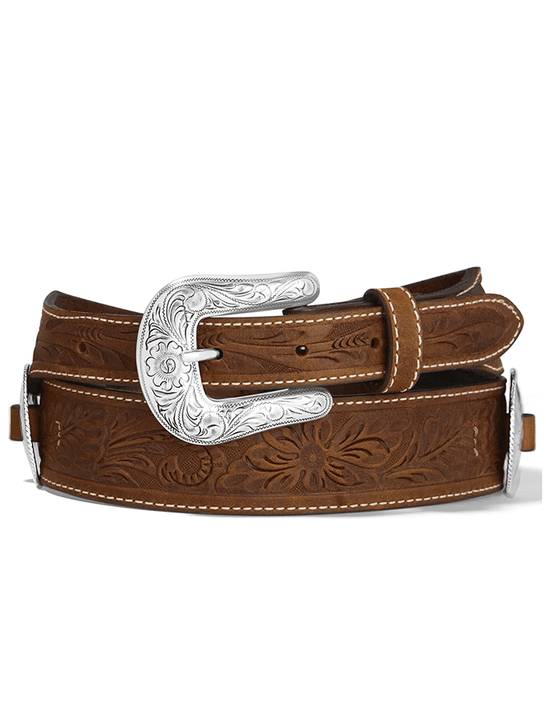 Tony Lama C51309 Womens Sedona Concho Leather Belt Brown front view. If you need any assistance with this item or the purchase of this item please call us at five six one seven four eight eight eight zero one Monday through Saturday 10:00a.m EST to 8:00 p.m EST