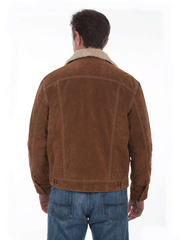 Scully 1015-125 Mens Boar Suede Western Jean Jacket Cafe Brown back view. If you need any assistance with this item or the purchase of this item please call us at five six one seven four eight eight eight zero one Monday through Saturday 10:00a.m EST to 8:00 p.m EST