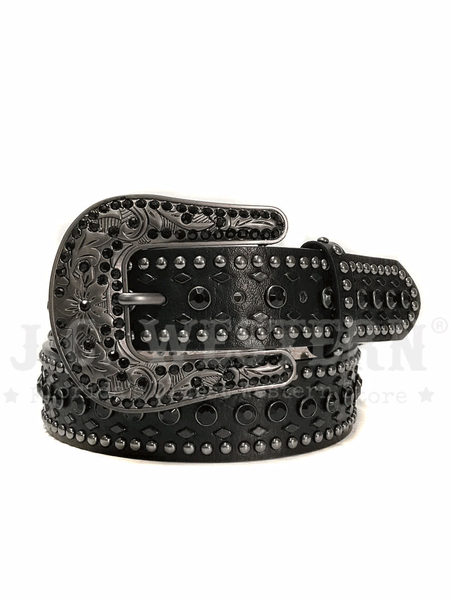Nocona N3410201 Womens Fashion Western Leather Belt Black front view. If you need any assistance with this item or the purchase of this item please call us at five six one seven four eight eight eight zero one Monday through Saturday 10:00a.m EST to 8:00 p.m EST