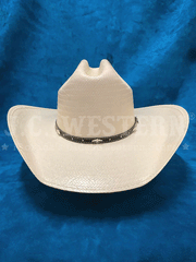 Justin JS1156BKHJ4004Y Kids Black Hills Jr Straw Hat Ivory front view. If you need any assistance with this item or the purchase of this item please call us at five six one seven four eight eight eight zero one Monday through Saturday 10:00a.m EST to 8:00 p.m EST